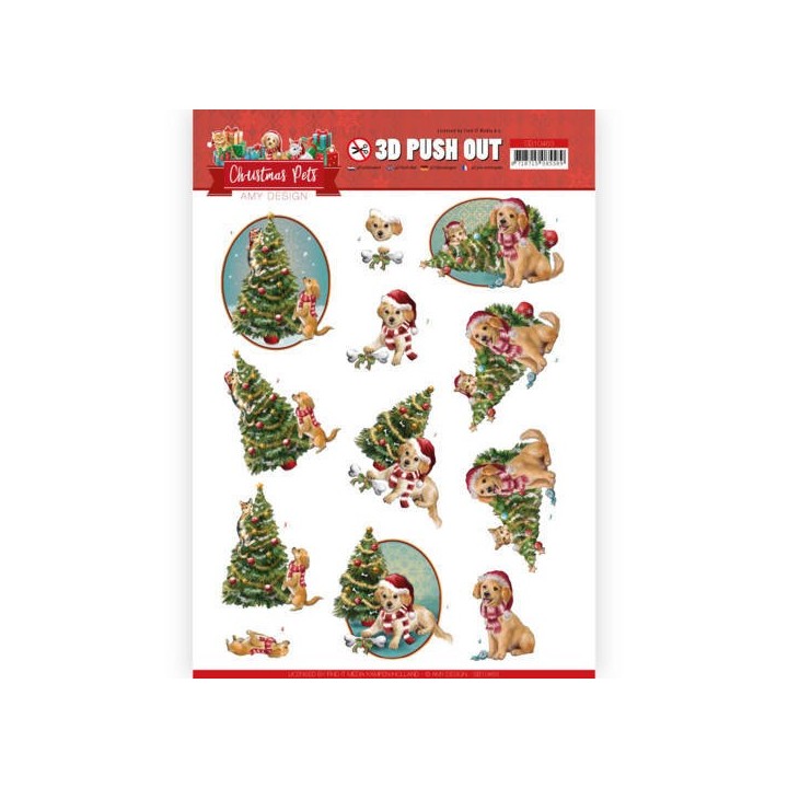 (SB10463)3D Push Out - Amy Design - Christmas Pets - Christmas Tree