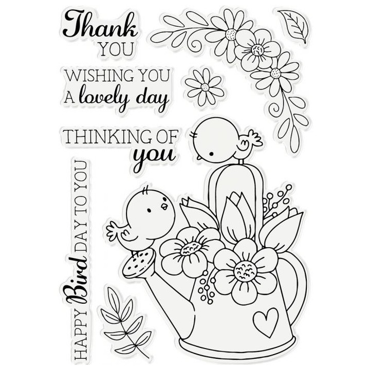 (GEM-STD-CHRBLO)Gemini Birds & Bloom Stamp & Die