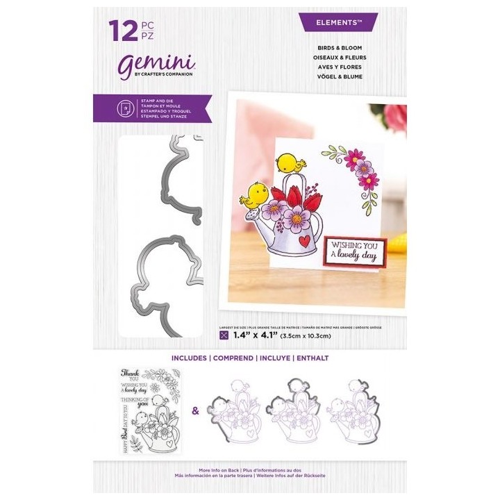 (GEM-STD-CHRBLO)Gemini Birds & Bloom Stamp & Die