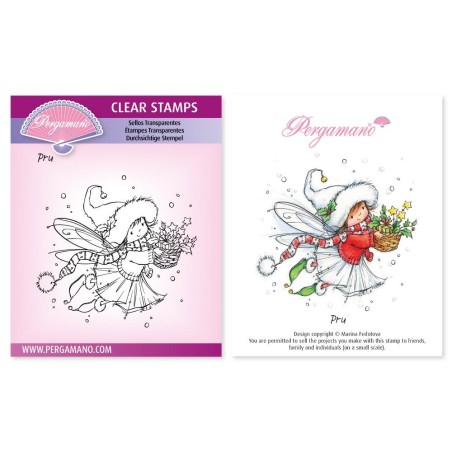 (PER-ST-70369-A6)Pergamano clear stamp CHRISTMAS POPPETS - PRU