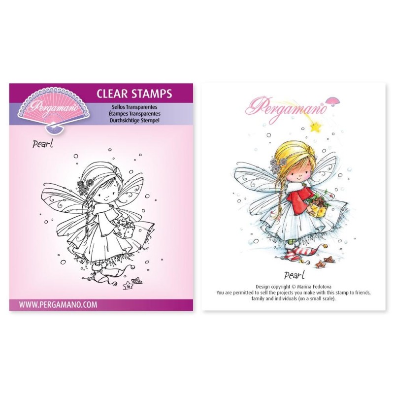 (PER-ST-70371-A6)Pergamano clear stamp CHRISTMAS POPPETS - PEARL
