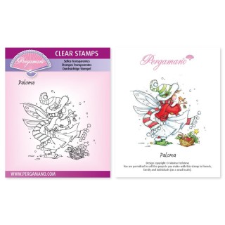 (PER-ST-70372-A6)Pergamano clear stamp CHRISTMAS POPPETS - PALOMA