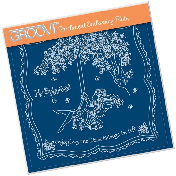 (GRO-LW-41558-03)Groovi Plate A5 LINDA'S CHILDREN - SUMMER - GIRL ON A SWING