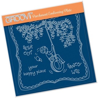 (GRO-LW-41559-03)Groovi Plate A5 LINDA'S CHILDREN - SUMMER - BOY ON A TYRE