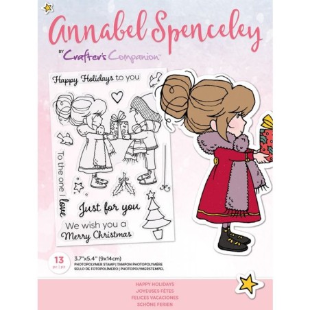 (AS-STP-HAPAYS)Crafter's Companion Annabel Spenceley Happy Holidays Stamps