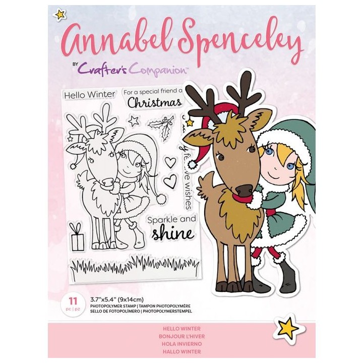 (AS-STP-HELTER)Crafter's Companion Annabel Spenceley Hello Winter Stamps