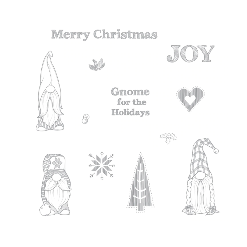 (SS-0588)Fun Stampers Journey Gnome for the Holidays Rubber Stamps