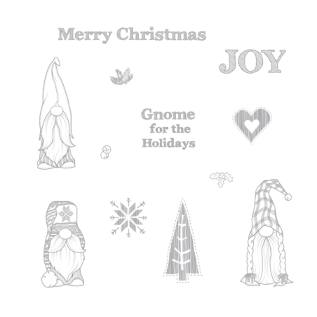 (SS-0588)Fun Stampers Journey Gnome for the Holidays Rubber Stamps