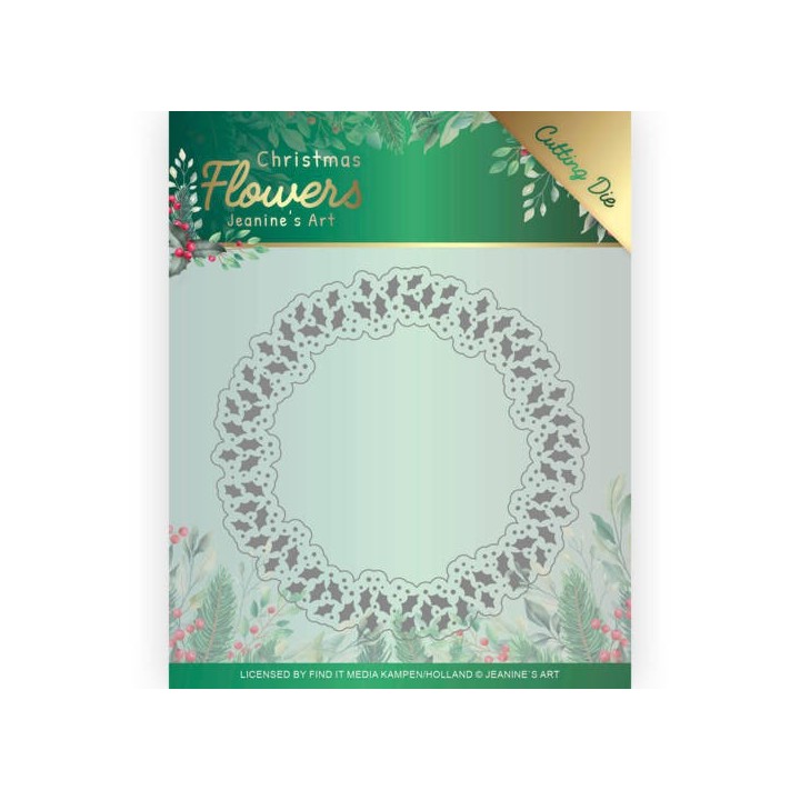 (JAD10103)Dies - Jeanine’s Art – Christmas Flowers - Holly Christmas Wreath
