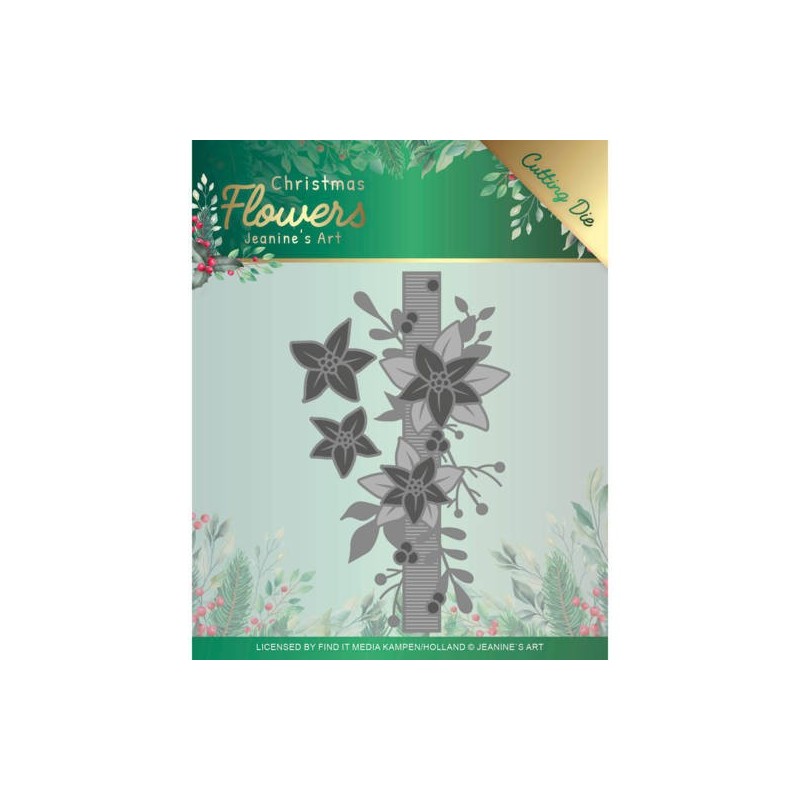 (JAD10105)Dies - Jeanine’s Art – Christmas Flowers - Poinsettia Border