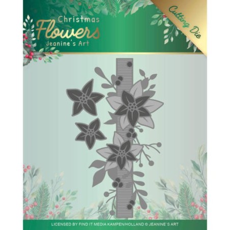 (JAD10105)Dies - Jeanine’s Art – Christmas Flowers - Poinsettia Border