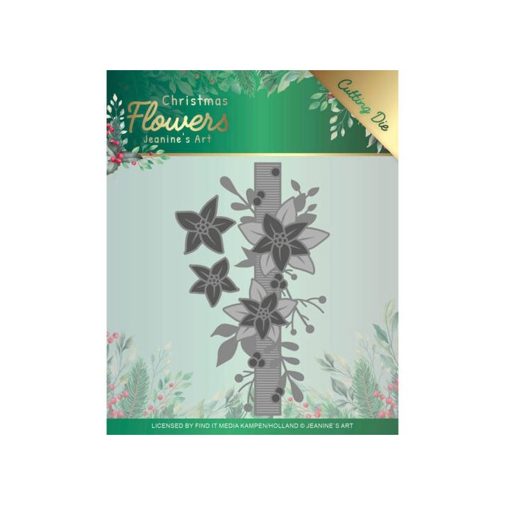 (JAD10105)Dies - Jeanine’s Art – Christmas Flowers - Poinsettia Border