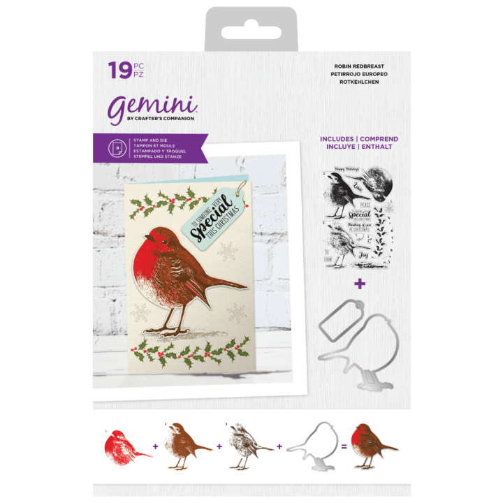 (GEM-STD-ROBI)Gemini Robin Redbreast Stamp & Die