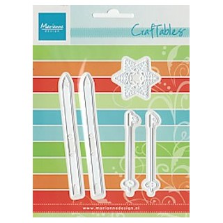 (CR1252)Craftables stencil skis and snowflake