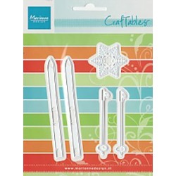(CR1252)Craftables stencil skis and snowflake