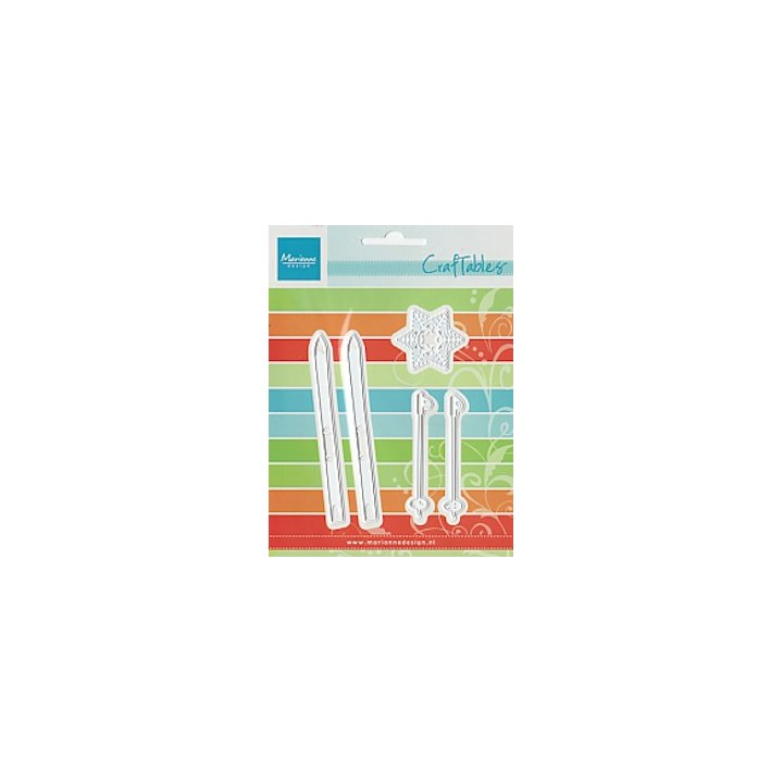 (CR1252)Craftables stencil skis and snowflake