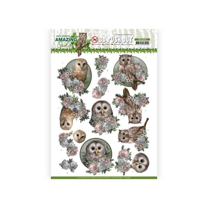 (SB10489)3D Push Out - Amy Design - Amazing Owls - Romantic Owls