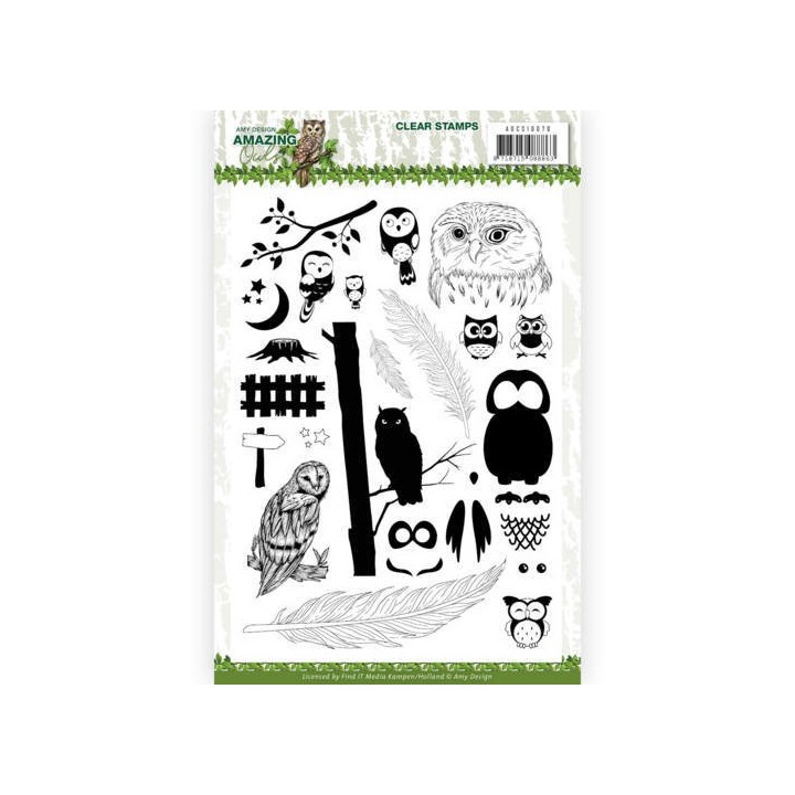(ADCS10070)Clear Stamps - Amy Design - Amazing Owls