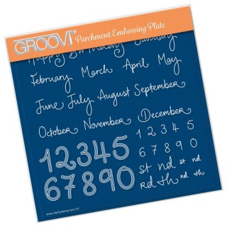(GRO-WO-41606-03)Groovi Plate A5 BARBARA'S MONTHS AND NUMBERS