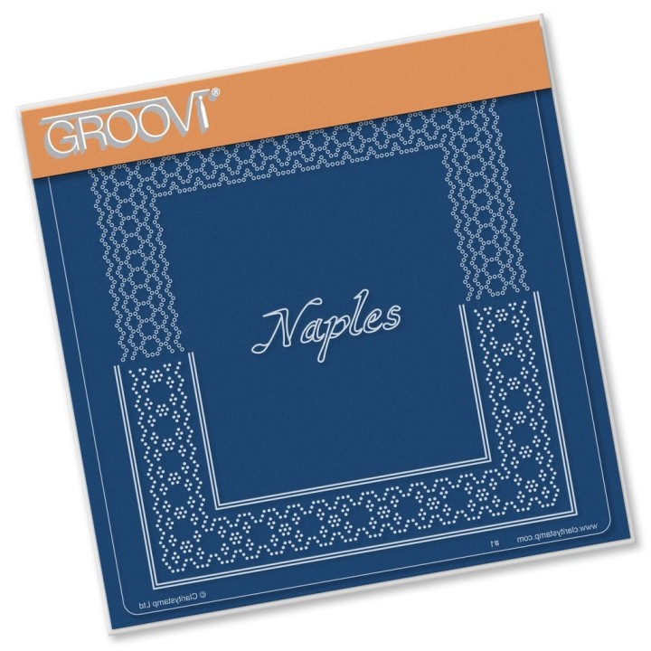 (GRO-GG-41585-12)Groovi Grid Plate ITALIAN CITIES DIAGONAL LACE GRID DUETS - NAPLES