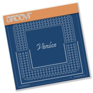 (GRO-GG-41586-12)Groovi Grid Plate ITALIAN CITIES DIAGONAL LACE GRID DUETS - VENICE