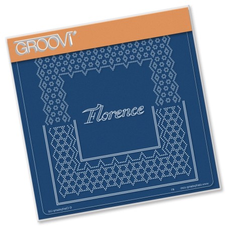 (GRO-GG-41584-12)Groovi Grid Plate ITALIAN CITIES DIAGONAL LACE GRID DUETS - FLORENCE