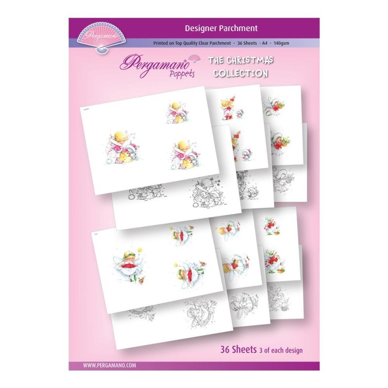 (PER-PA-70393-A4)PERGAMANO - A4 PARCHMENT POPPETS - CHRISTMAS COLLECTION - ARTWORK BY MARINA FEDOTOVA