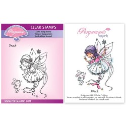 (PER-ST-70383-A6)Pergamano clear stamp WHIMSY POPPETS - PEACH STAMP