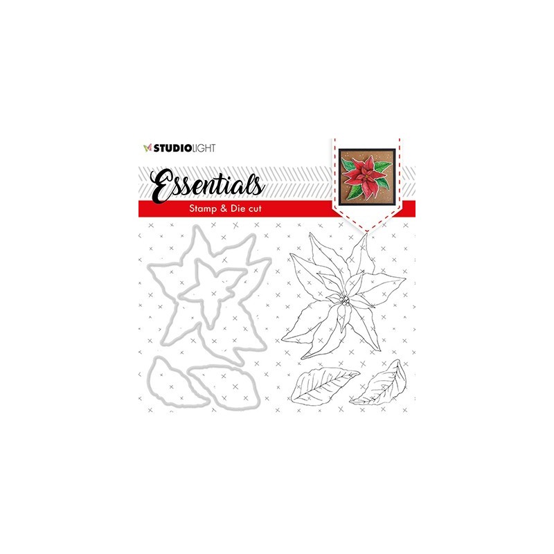 (BASICSDC47)Studio light Stamp & Die Cut Christmas Rose Essentials 47