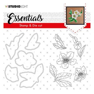 (BASICSDC48)Studio light Stamp & Die Cut Christmas Rose Essentials 48