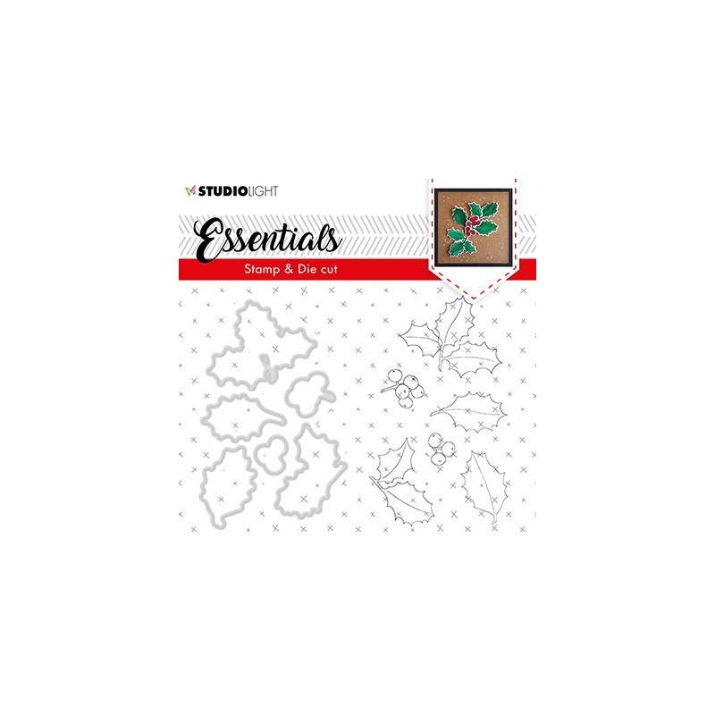 (BASICSDC50)Studio light Stamp & Die Cut Christmas Rose Essentials 50