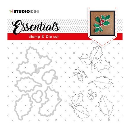 (BASICSDC50)Studio light Stamp & Die Cut Christmas Rose Essentials 50