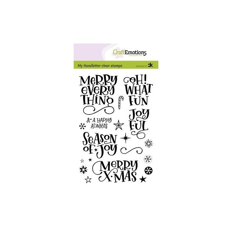 (130501/2201)CraftEmotions clearstamps A6 - handletter - Merry X-mas (Eng) Carla Kamphuis