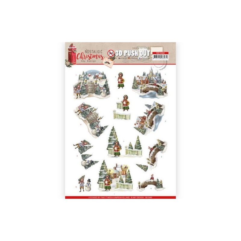 (SB10482)3D Push Out - Amy Design - Nostalgic Christmas - Christmas Village