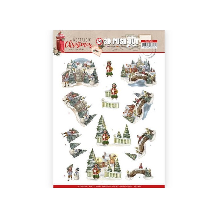 (SB10482)3D Push Out - Amy Design - Nostalgic Christmas - Christmas Village