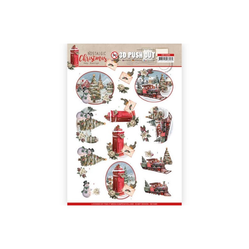 (SB10485)3D Push Out - Amy Design - Nostalgic Christmas - Christmas Train