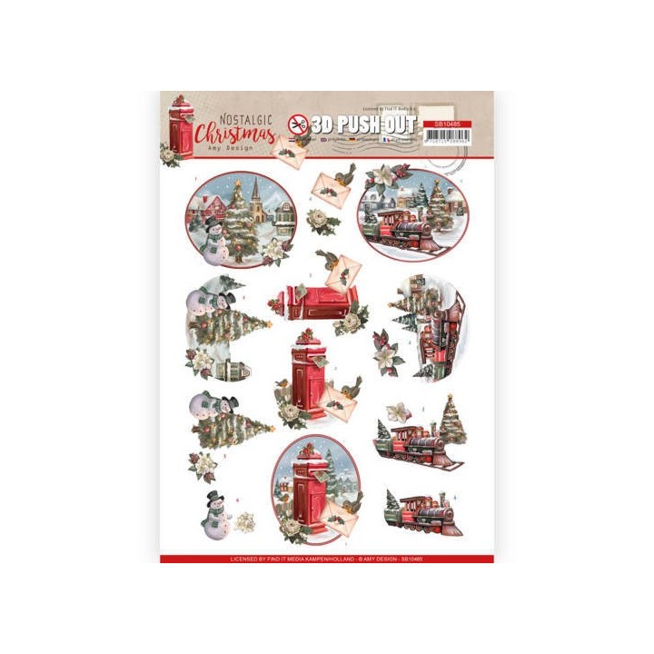 (SB10485)3D Push Out - Amy Design - Nostalgic Christmas - Christmas Train