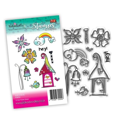(PD8054)Polkadoodles Rainbow Wishes Clear Stamps