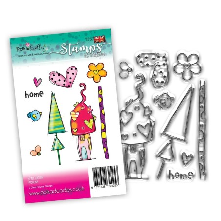 (PD8055)Polkadoodles Home Grown Clear Stamps