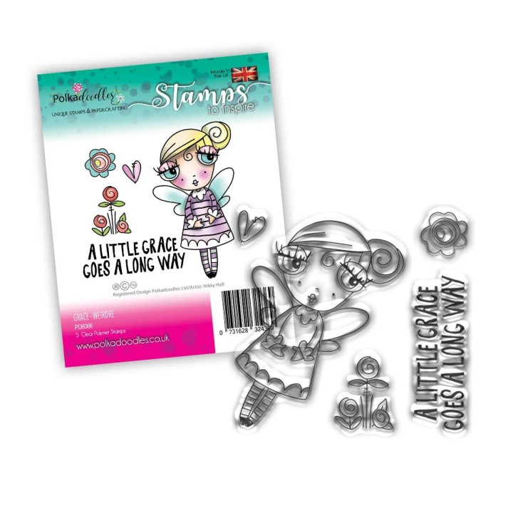 (PD8066)Polkadoodles Weirdre Grace Clear Stamps