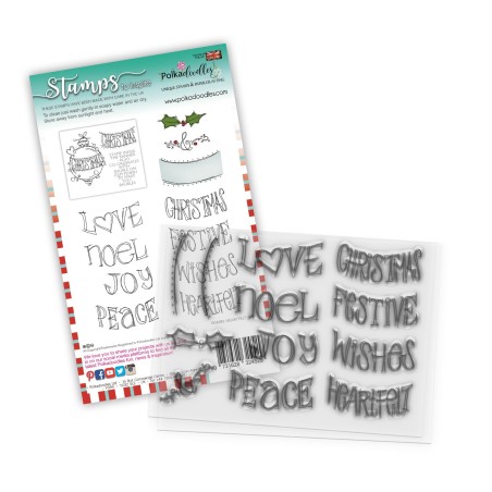 (PD8082)Polkadoodles Heartfelt & Joy Christmas Text Clear Stamps