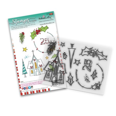 (PD8084)Polkadoodles Holly Blessings Clear Stamps
