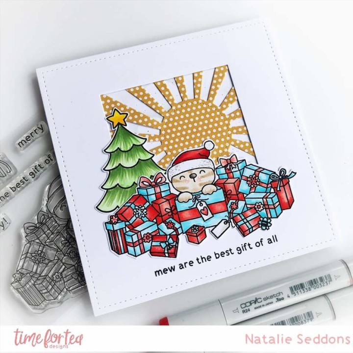 (T4T/408/San/Cle)Time For Tea Mew Are the Best Gift Clear Stamps