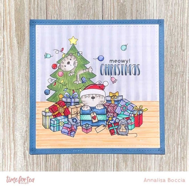 (T4T/408/San/Cle)Time For Tea Mew Are the Best Gift Clear Stamps