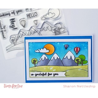 (T4T/416/Gra/Cle)Time For Tea Grateful For You Background Clear Stamps