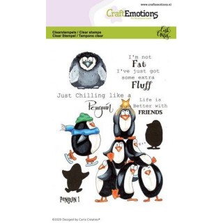 (1693)CraftEmotions clearstamps A6 - Penguin 1 Carla Creaties
