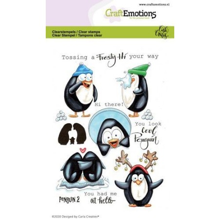(1694)CraftEmotions clearstamps A6 - Penguin 2 Carla Creaties