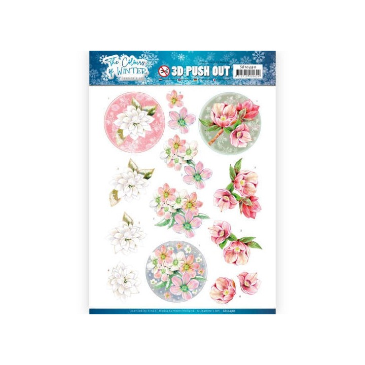 (SB10490)3D Push Out - Jeanine's Art - The colours of winter - Red winter flowers