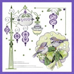 (DODO188)Dot and Do 188 - Jeanine's Art - Purple Christmas Baubles