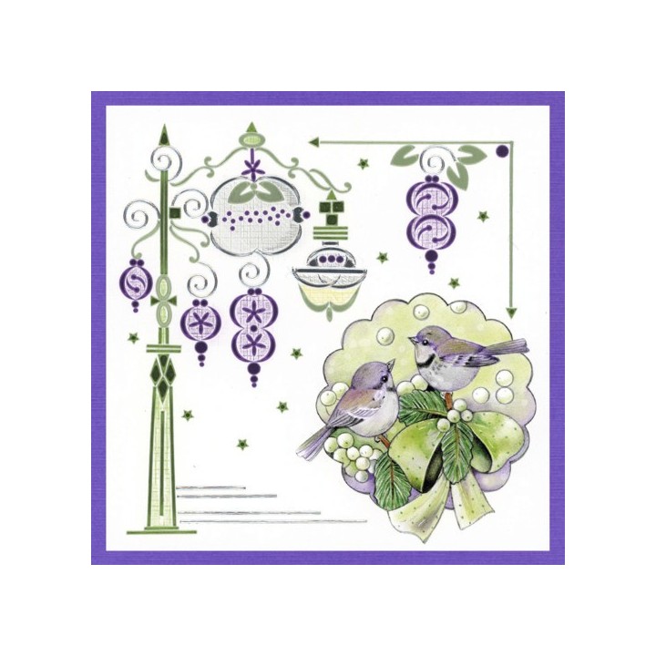 (DODO188)Dot and Do 188 - Jeanine's Art - Purple Christmas Baubles